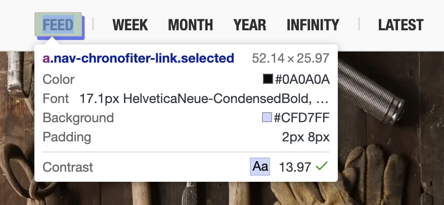 Screenshot of the Chrome DevTools Inspect Element tooltip.