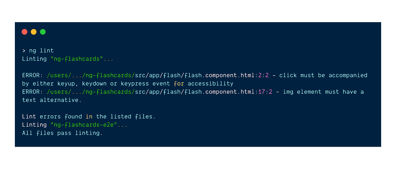 التدقيق اللغوي باستخدام Angular CLI