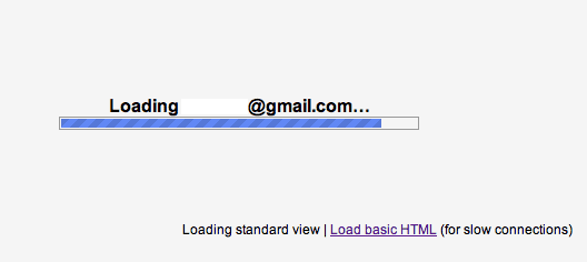 ลิงก์สำหรับโหลด Gmail เวอร์ชัน HTML พื้นฐานเมื่อผู้ใช้ใช้การเชื่อมต่ออินเทอร์เน็ตช้า