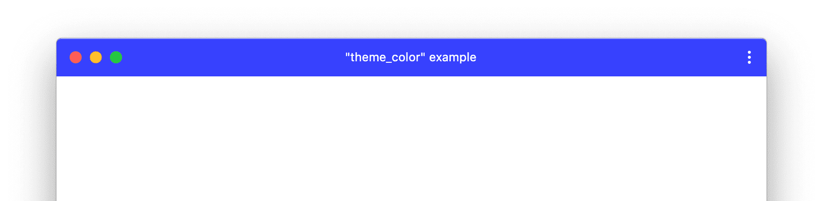 مثال على نافذة تطبيق ويب تقدّمي (PWA) مع سمة متصفّح_لون مخصّص