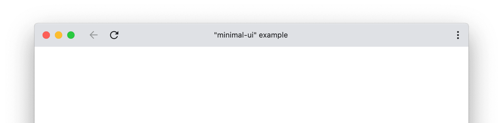 Um exemplo de janela do PWA com exibição mínima da interface.