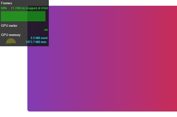 มาตรวัด FPS แสดงให้เห็นว่าเฟรมลดลงเพียง 1%