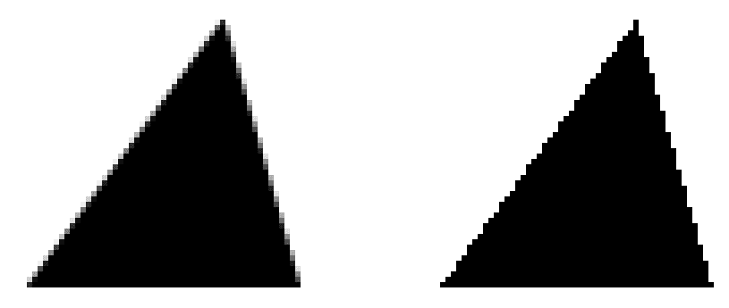 Figure 2 - Antialiased vs hard edges