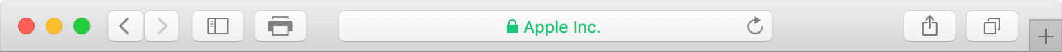 La barra de mosaicos y la barra de herramientas integradas del navegador Safari.