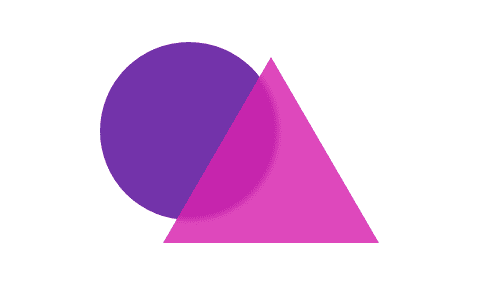 一个叠加在圆圈上的三角形。三角形是半透明的，可让玩家透过它看到圆圈。