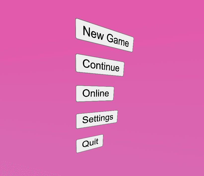 Ảnh chụp màn hình danh sách được xoay trong không gian 3D để thể hiện góc nhìn, và mỗi mục trong danh sách không còn dấu đầu dòng.