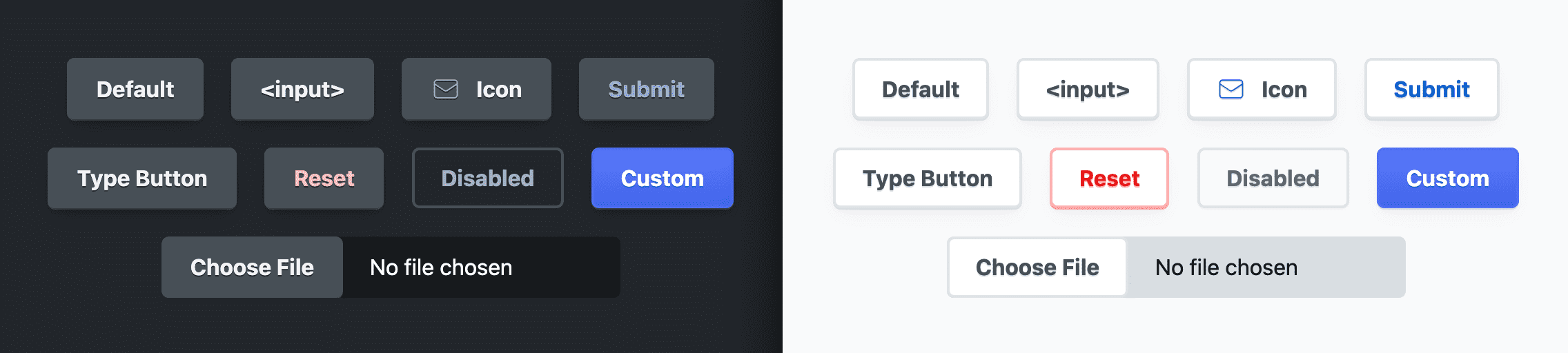 Capture d&#39;écran montrant des boutons après l&#39;application des styles précédents.