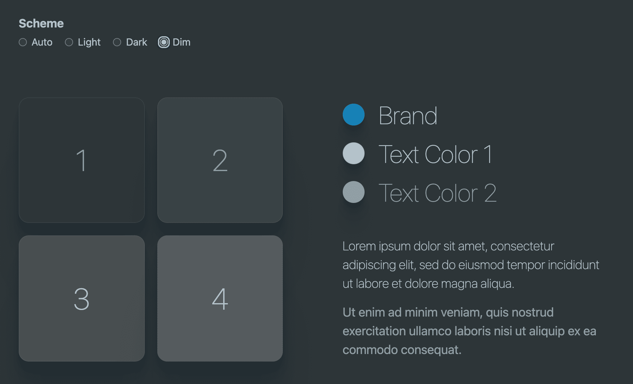 visualização dos resultados finais do tema escuro