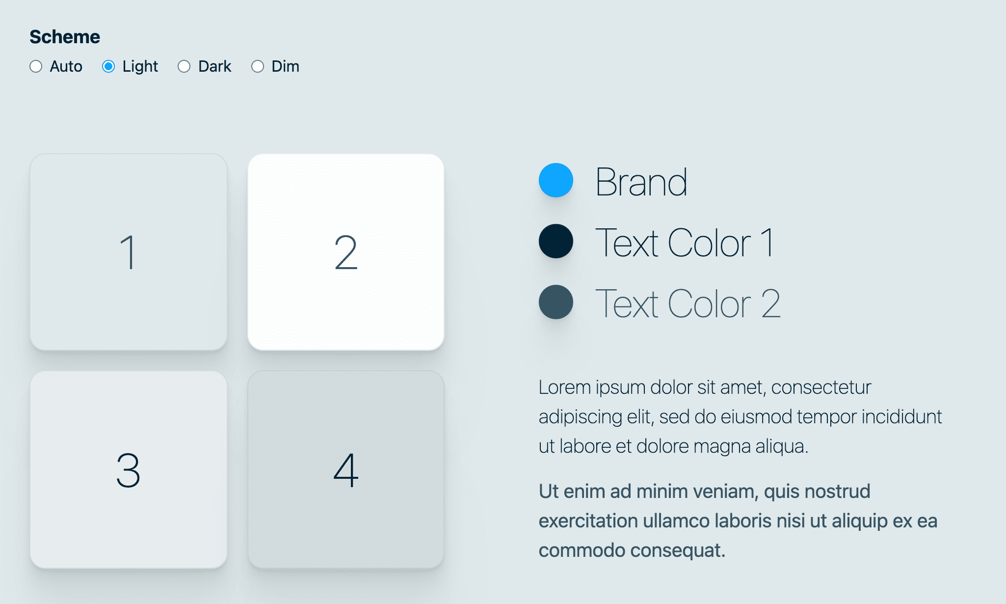 visualização dos resultados finais do tema claro