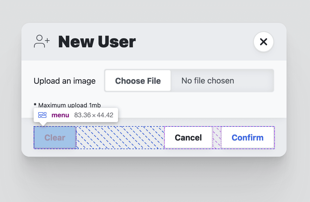 ภาพหน้าจอของ Chrome DevTools ที่วางซ้อนข้อมูล Flexbox บนองค์ประกอบเมนูส่วนท้าย