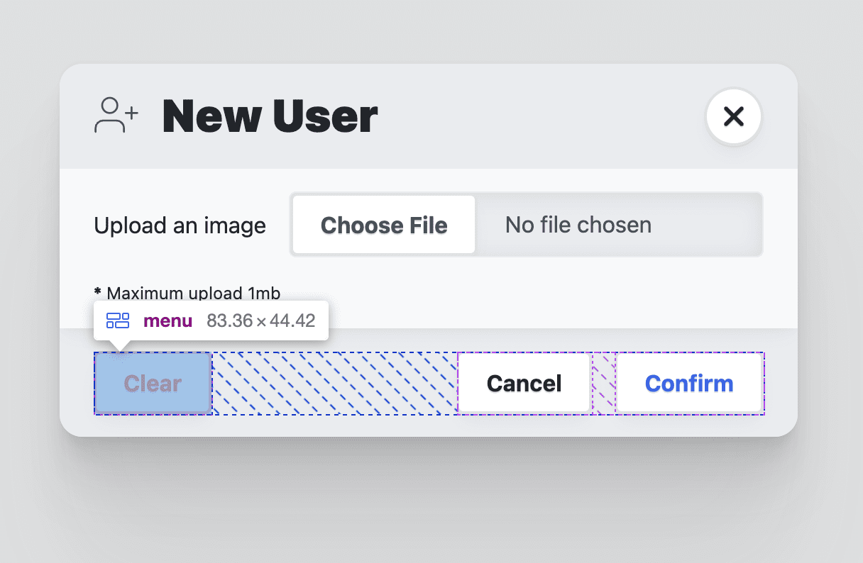 Screenshot der Chrome-Entwicklertools mit Flexbox-Informationen über den Menüelementen in der Fußzeile.