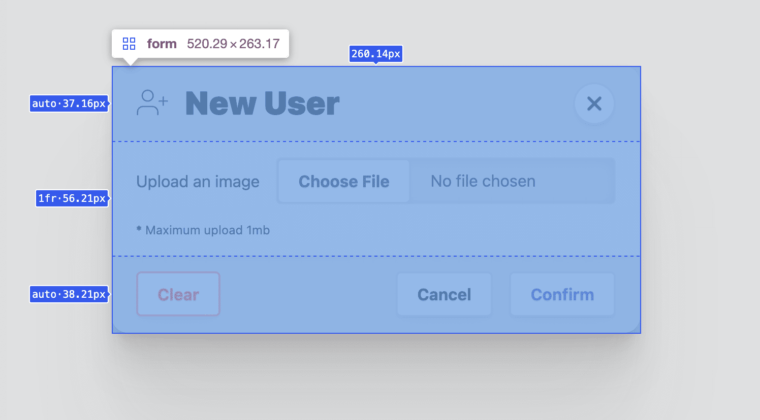 Captura de pantalla de Herramientas para desarrolladores superpone la información de diseño de cuadrícula en las filas.