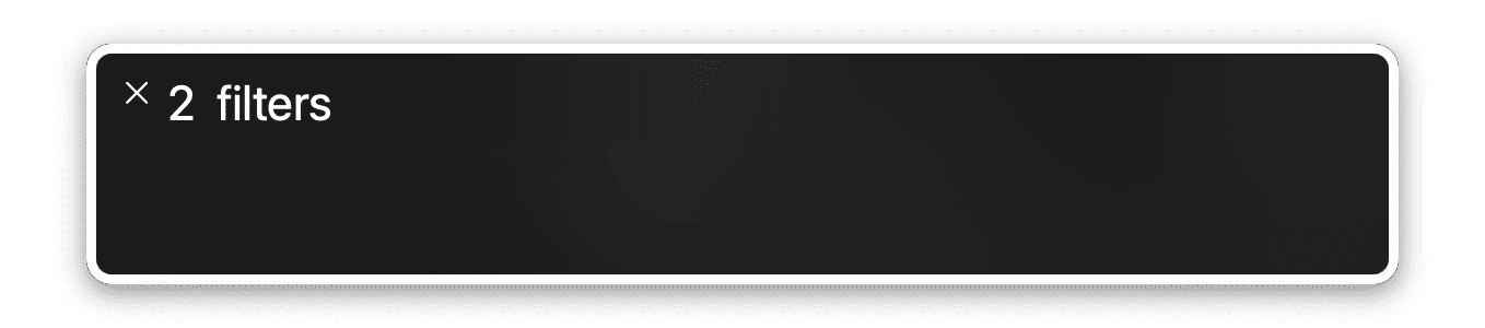 屏幕截图:MacOS 屏幕阅读器宣布有效过滤器的数量。