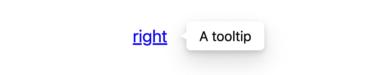 右側に「A tooltip」というツールチップがあるリンクのスクリーンショット。