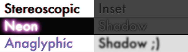 Text shadow in canvas effects