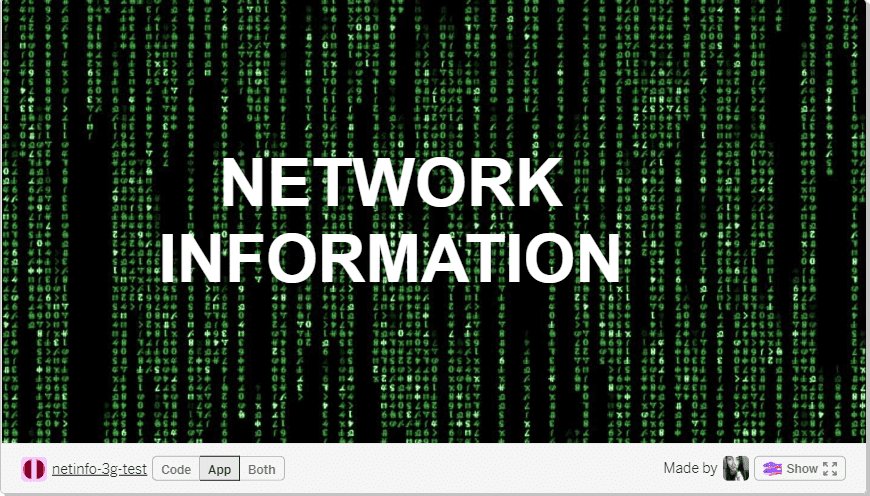 &quot;NETWORK INFORMATION&quot; metin yer paylaşımı içeren, matris benzeri resim arka planı