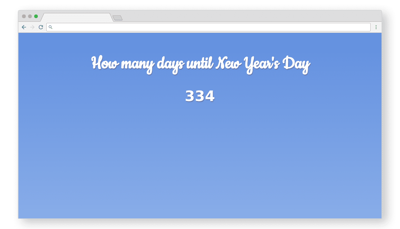 Aplikasi yang menghitung hari tersisa hingga Hari Tahun Baru