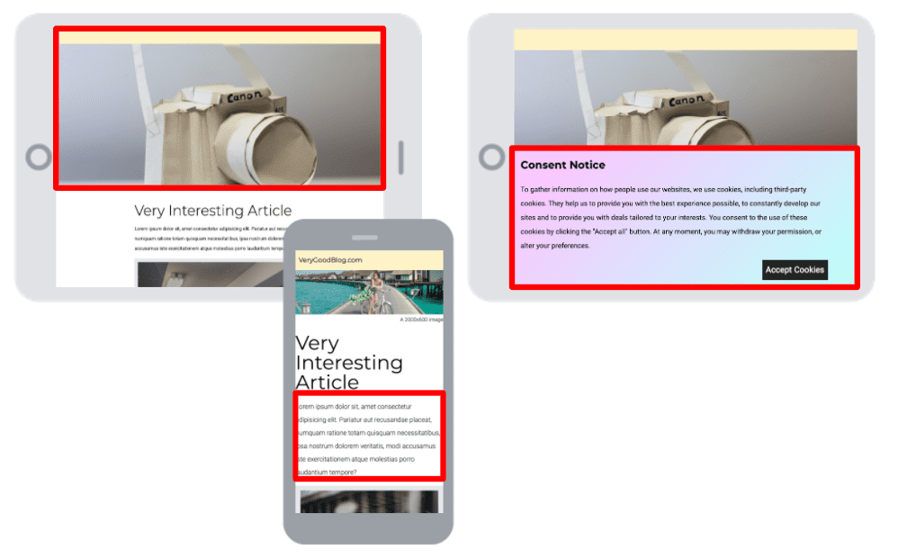 رسم بياني يسلّط الضوء على عنصر &quot;سرعة عرض أكبر محتوى مرئي&quot; (LCP) في الصفحة في سيناريوهات مختلفة