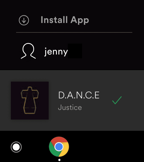 Bouton &quot;Installer l&#39;application&quot; fourni dans la PWA Spotify