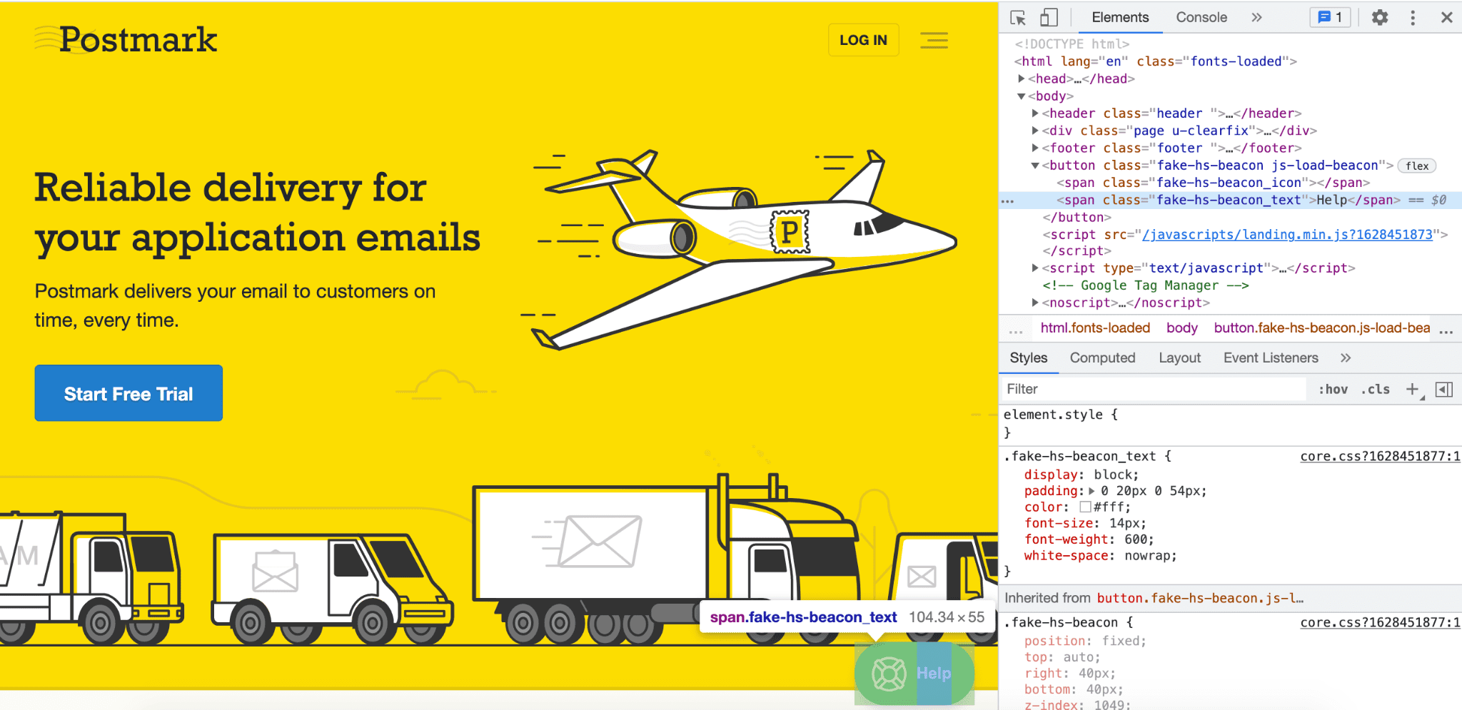 Postmark sohbet widget&#39;ı