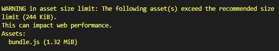 Webpack bundle size warning