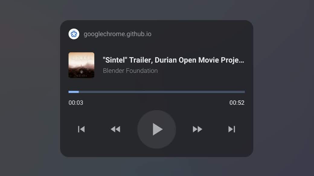 لقطة شاشة لعناصر التحكّم في الوسائط على شاشة القفل في ChromeOS