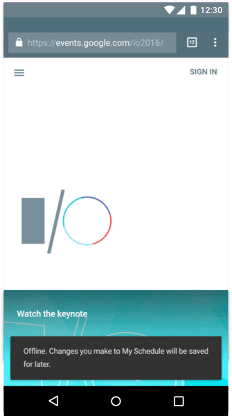 The I/O 2016
    app informing the user when a change in state occurs.