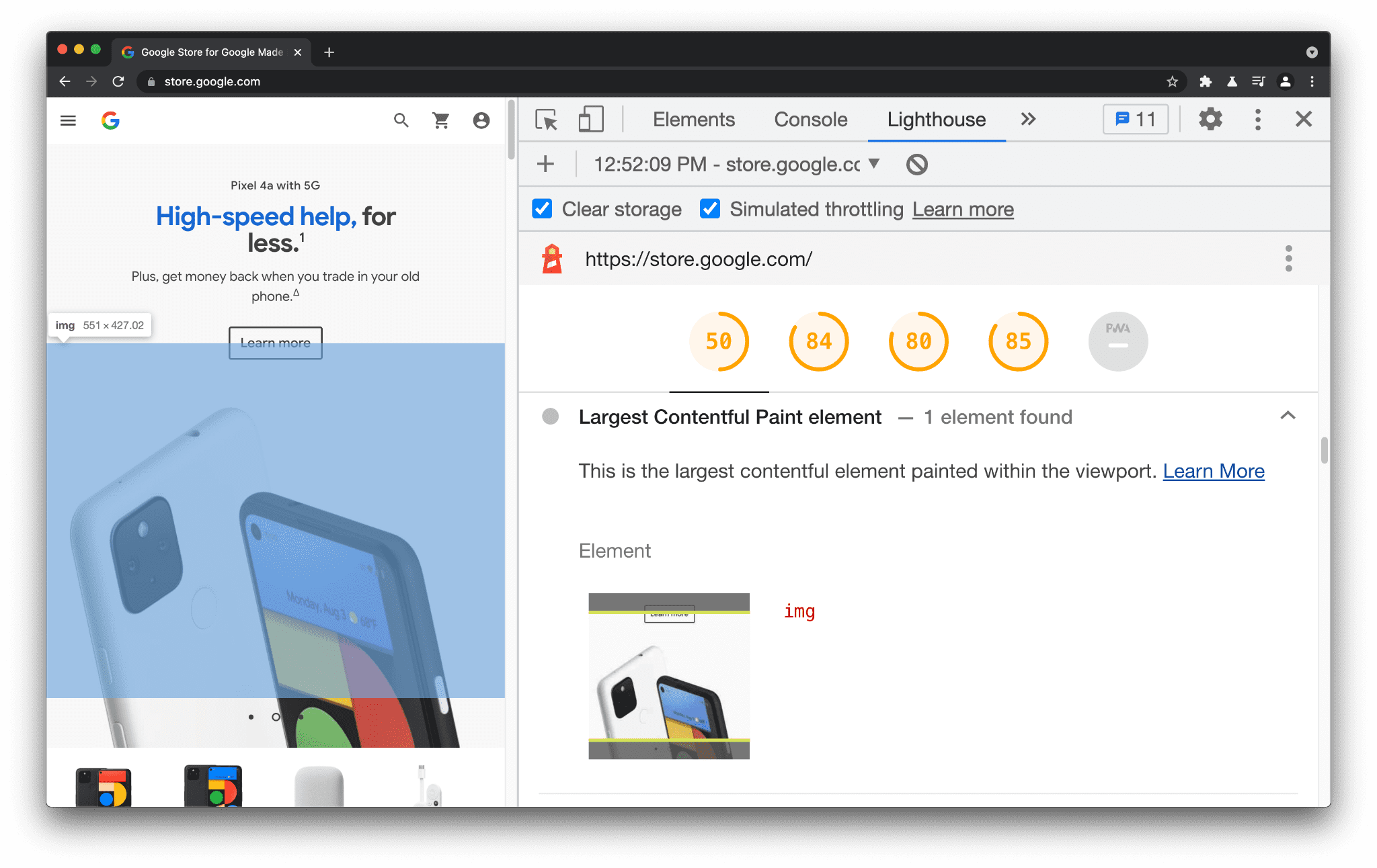 רכיב Largest Contentful Paint (LCP)