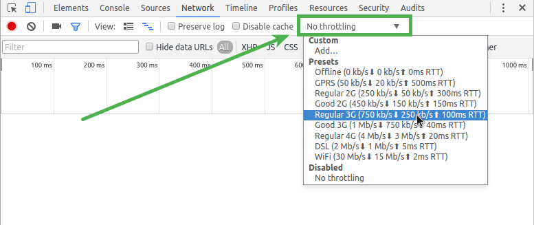 Limitación de Chrome DevTools