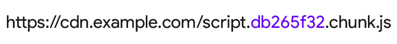 URL de um script com o nome da versão.