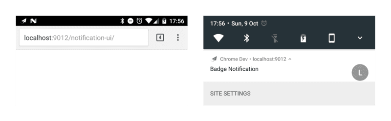 Android 版 Chrome 中的徽章通知。