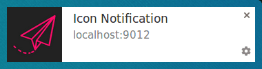 Notificación con ícono en Chrome en Linux.