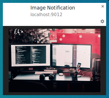 Notification avec image dans Chrome sur Linux.