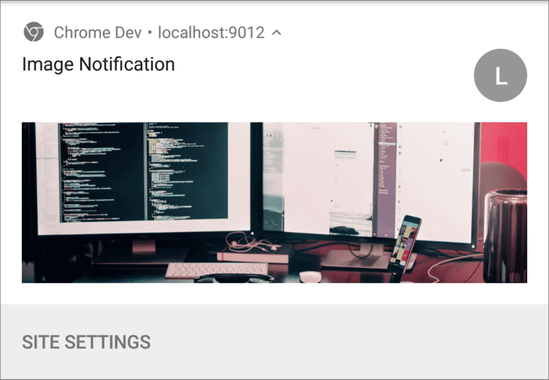 Notificación con imagen en Chrome para Android.