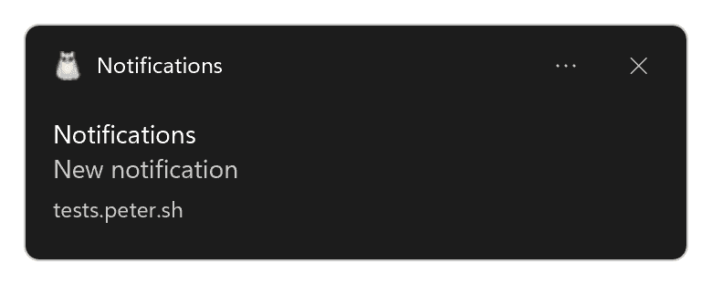 通知中显示的是网站应用名称,而不是浏览器名称。