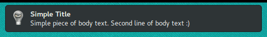 Notificação com título e texto no Firefox no Linux.