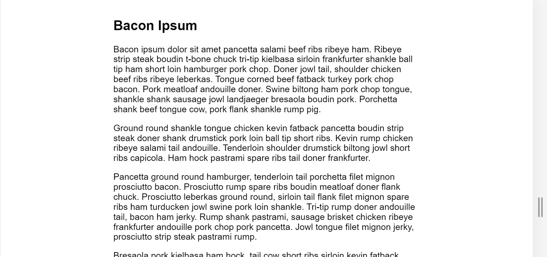 桌面浏览器上显示的页面文字