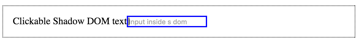 delegatesFocus: false and the internal input is focused.