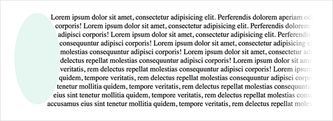 Illustrazione del valore della forma ellipse()