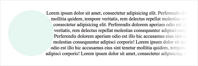 Abbildung des Werts für die Form „Circle()“