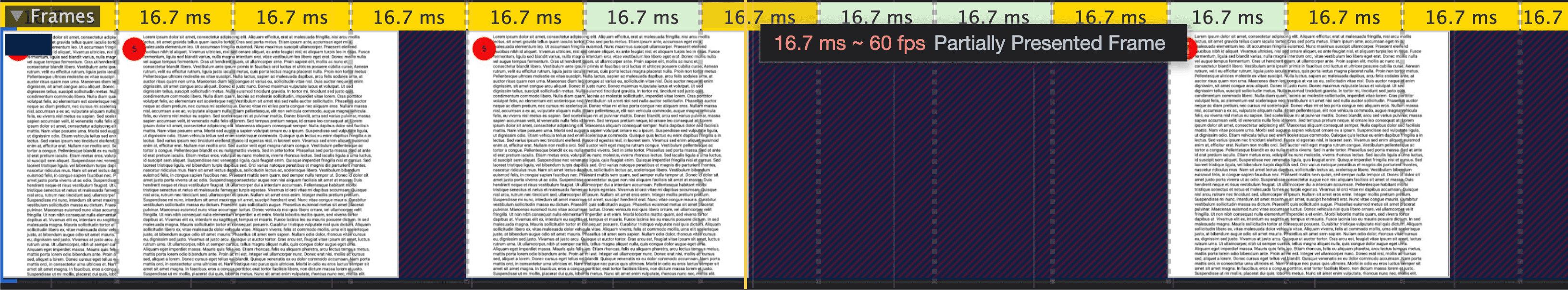 Visualizzatore di frame in Chrome DevTools