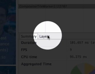 Chrome DevTools 中的“Layer”标签页按钮。