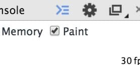 O botão de alternância do Paint Profiler no Chrome DevTools.