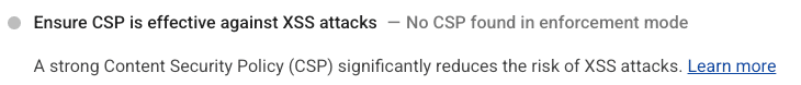 বাতিঘর রিপোর্ট সতর্কতা যে কোন CSP এনফোর্সমেন্ট মোডে পাওয়া যায় নি।