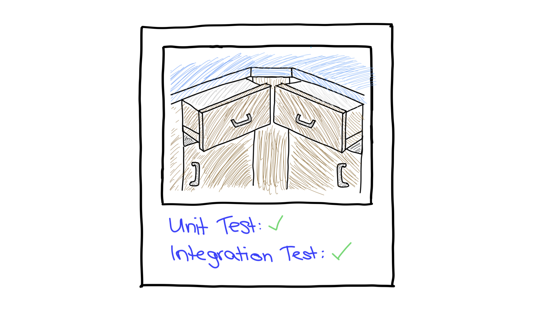 Un armario con dos cajones que puedes abrir al mismo tiempo.