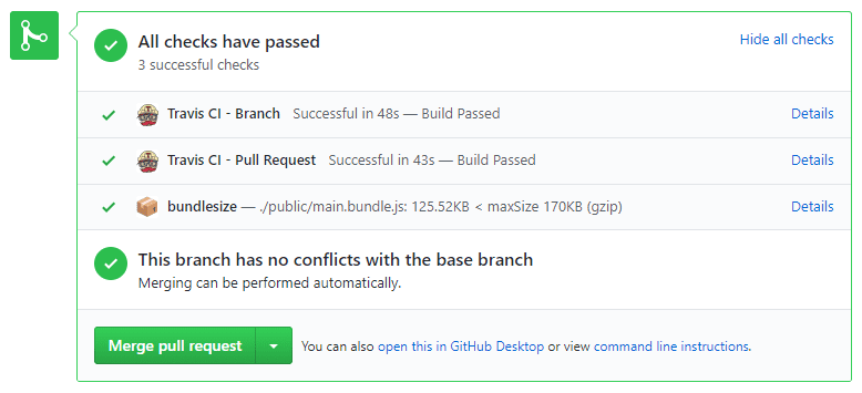 Aprovada na verificação de bundlesize