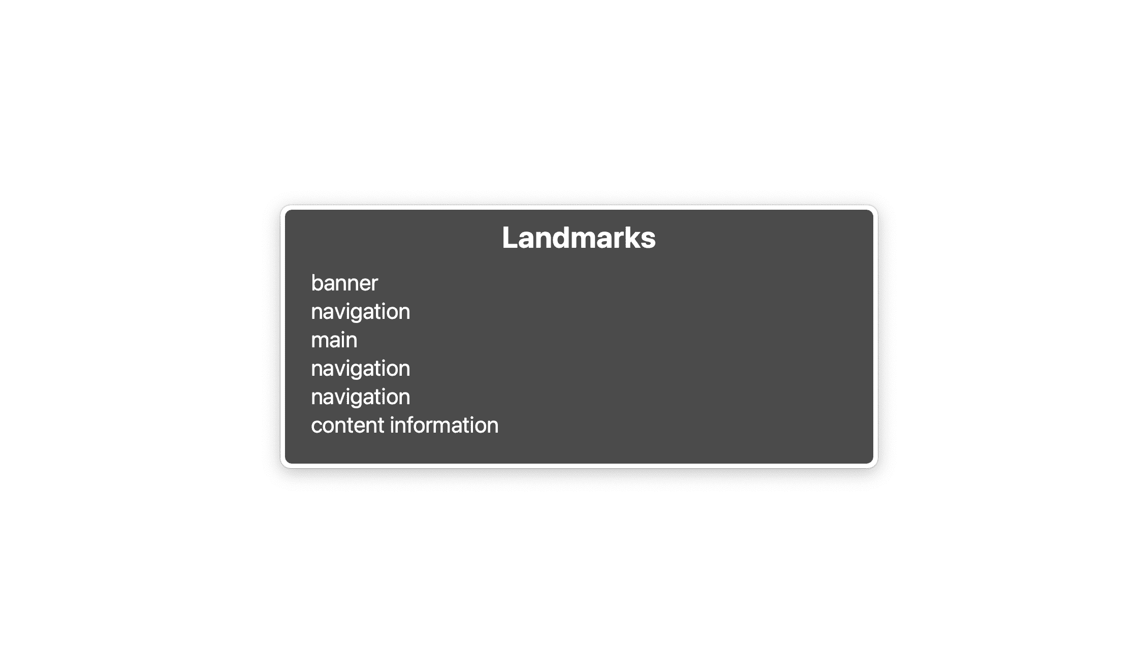 Image montrant trois points de repère indiquant tous &quot;navigation&quot;.