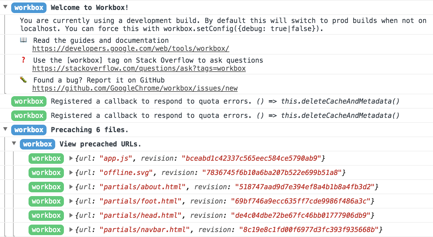 Logging kotak kerja ke konsol DevTools