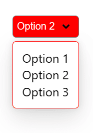 A select looking menu with red accent colors.
