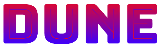「DUNE」という単語が付いた Bungee Spice フォントのスクリーンショット。